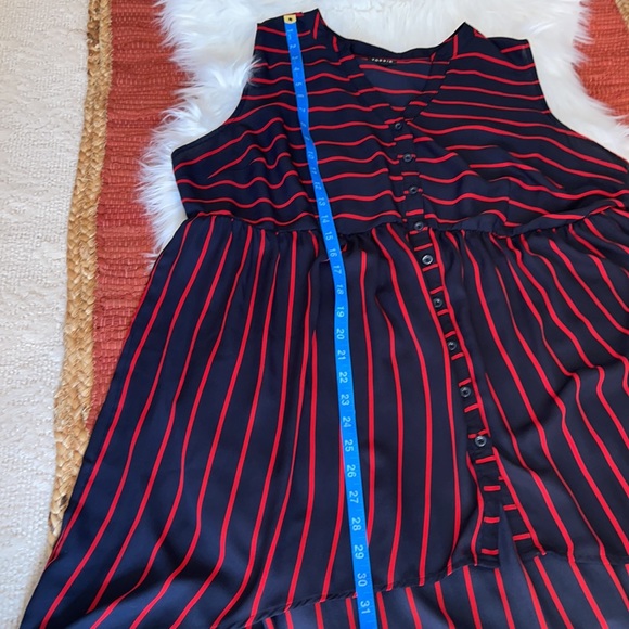 Torrid Lexie Blue & Red Stripe Georgette Tunic Tank High Size 2 - Picture 13 of 15